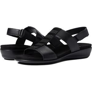 Easy Spirit Women Black Hazel Open Toe Slingback Casual Sandals Size 10 Narrow